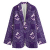 Purple Pisces Zodiac Pattern Print Women's Blazer