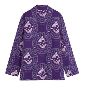 Purple Pisces Zodiac Pattern Print Women's Blazer