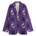 Purple Pisces Zodiac Pattern Print Women's Cotton Blazer