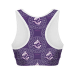 Purple Pisces Zodiac Pattern Print Women's Sports Bra