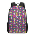 Purple Pitaya Pattern Print 17 Inch Backpack