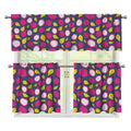 Purple Pitaya Pattern Print 3 Piece Kitchen Curtains