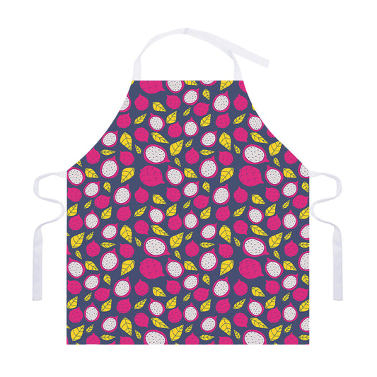 Purple Pitaya Pattern Print Adjustable Apron