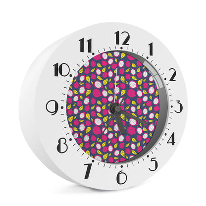 Purple Pitaya Pattern Print Alarm Clock
