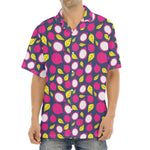 Purple Pitaya Pattern Print Aloha Shirt
