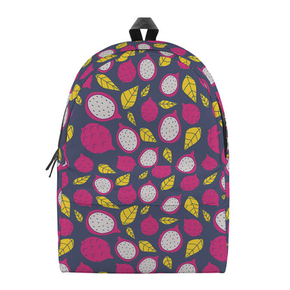Purple Pitaya Pattern Print Backpack