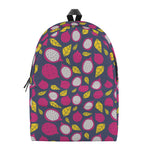 Purple Pitaya Pattern Print Backpack