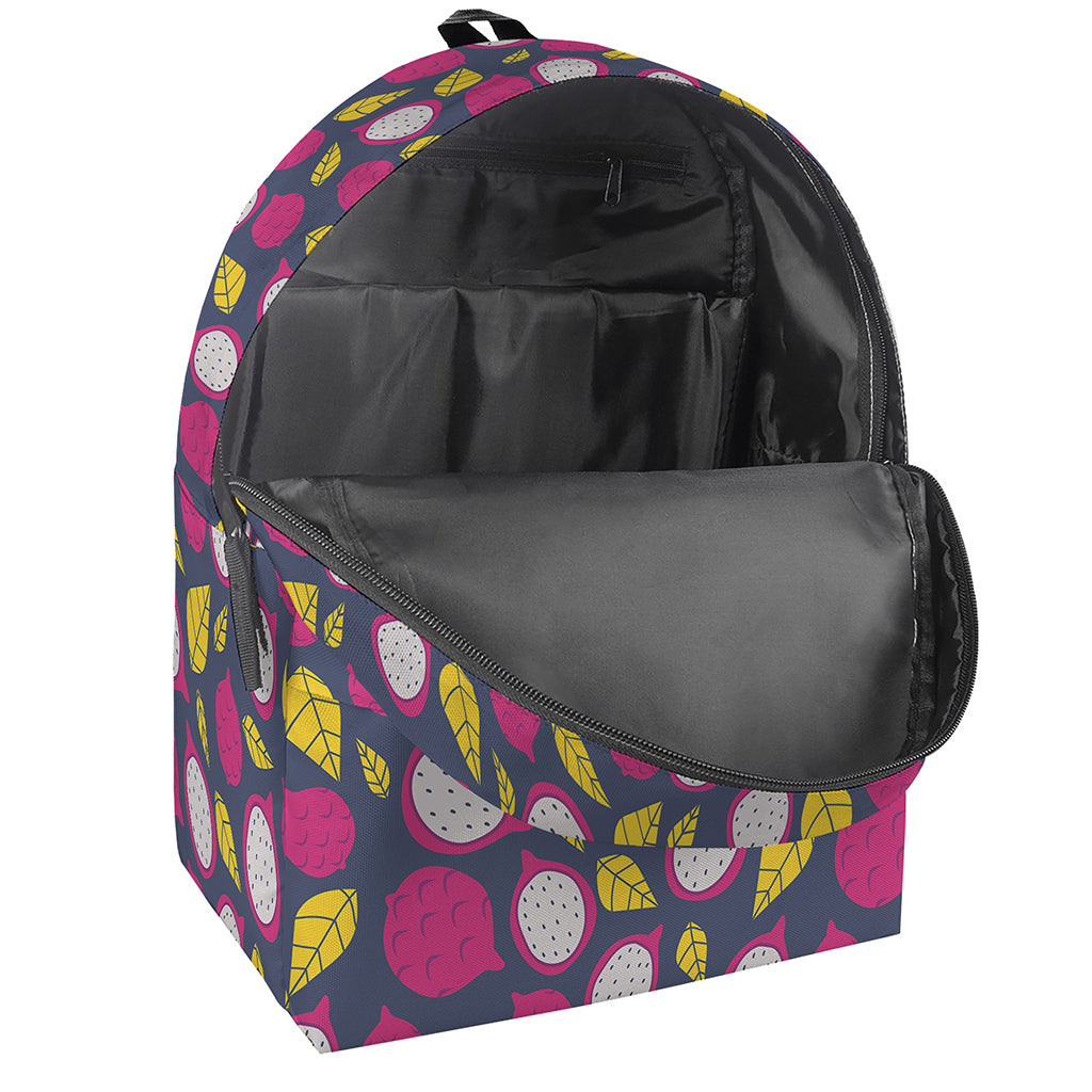 Purple Pitaya Pattern Print Backpack
