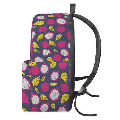 Purple Pitaya Pattern Print Backpack
