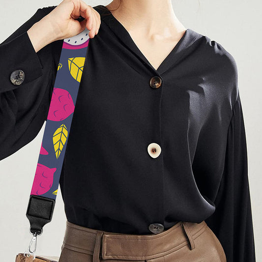 Purple Pitaya Pattern Print Bag Strap