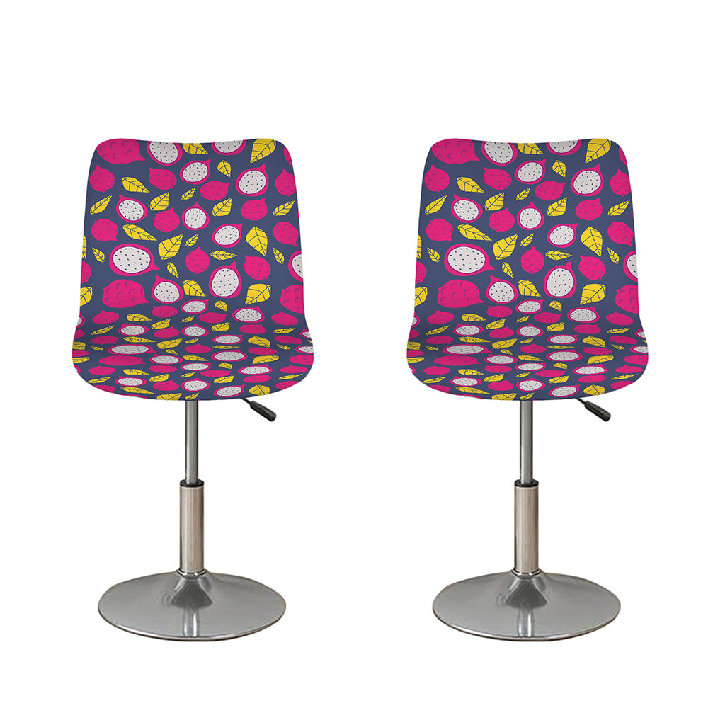 Purple Pitaya Pattern Print Bar Stool Covers