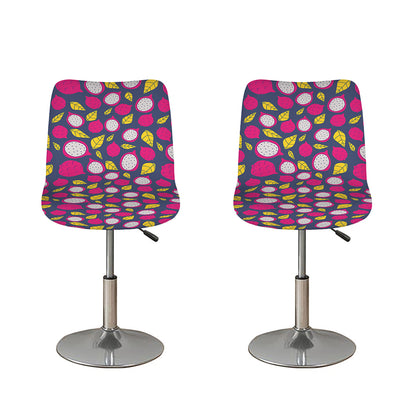 Purple Pitaya Pattern Print Bar Stool Covers