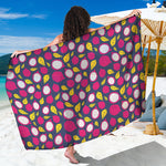 Purple Pitaya Pattern Print Beach Sarong Wrap