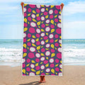 Purple Pitaya Pattern Print Beach Towel