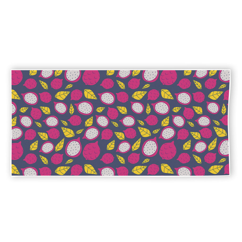 Purple Pitaya Pattern Print Beach Towel
