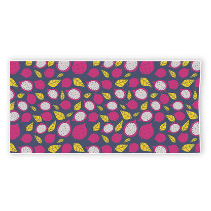 Purple Pitaya Pattern Print Beach Towel