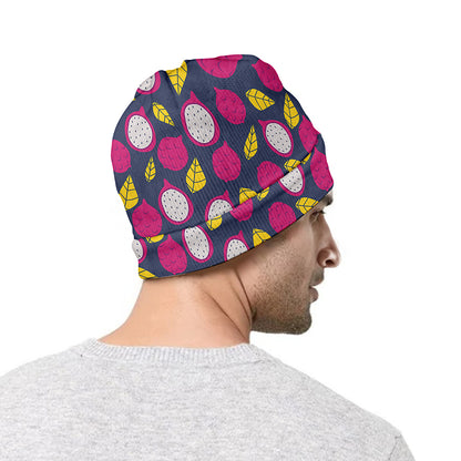 Purple Pitaya Pattern Print Beanie