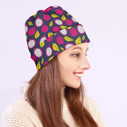 Purple Pitaya Pattern Print Beanie