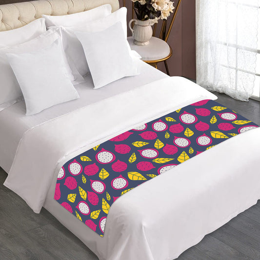 Purple Pitaya Pattern Print Bed Runner