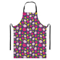 Purple Pitaya Pattern Print Bib Apron With Pocket