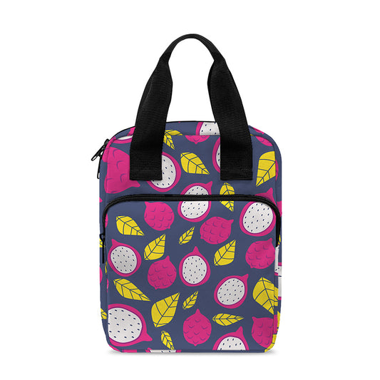 Purple Pitaya Pattern Print Bible Tote Bag
