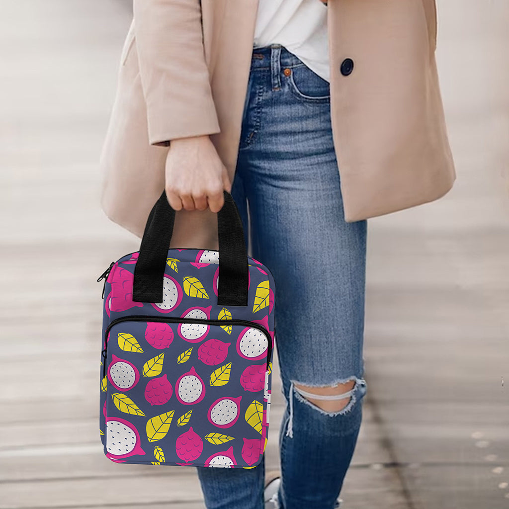 Purple Pitaya Pattern Print Bible Tote Bag
