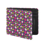 Purple Pitaya Pattern Print Bifold Wallet
