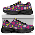 Purple Pitaya Pattern Print Black Chunky Shoes