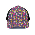 Purple Pitaya Pattern Print Black Mesh Trucker Hat