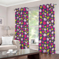 Purple Pitaya Pattern Print Dimout Grommet Curtains