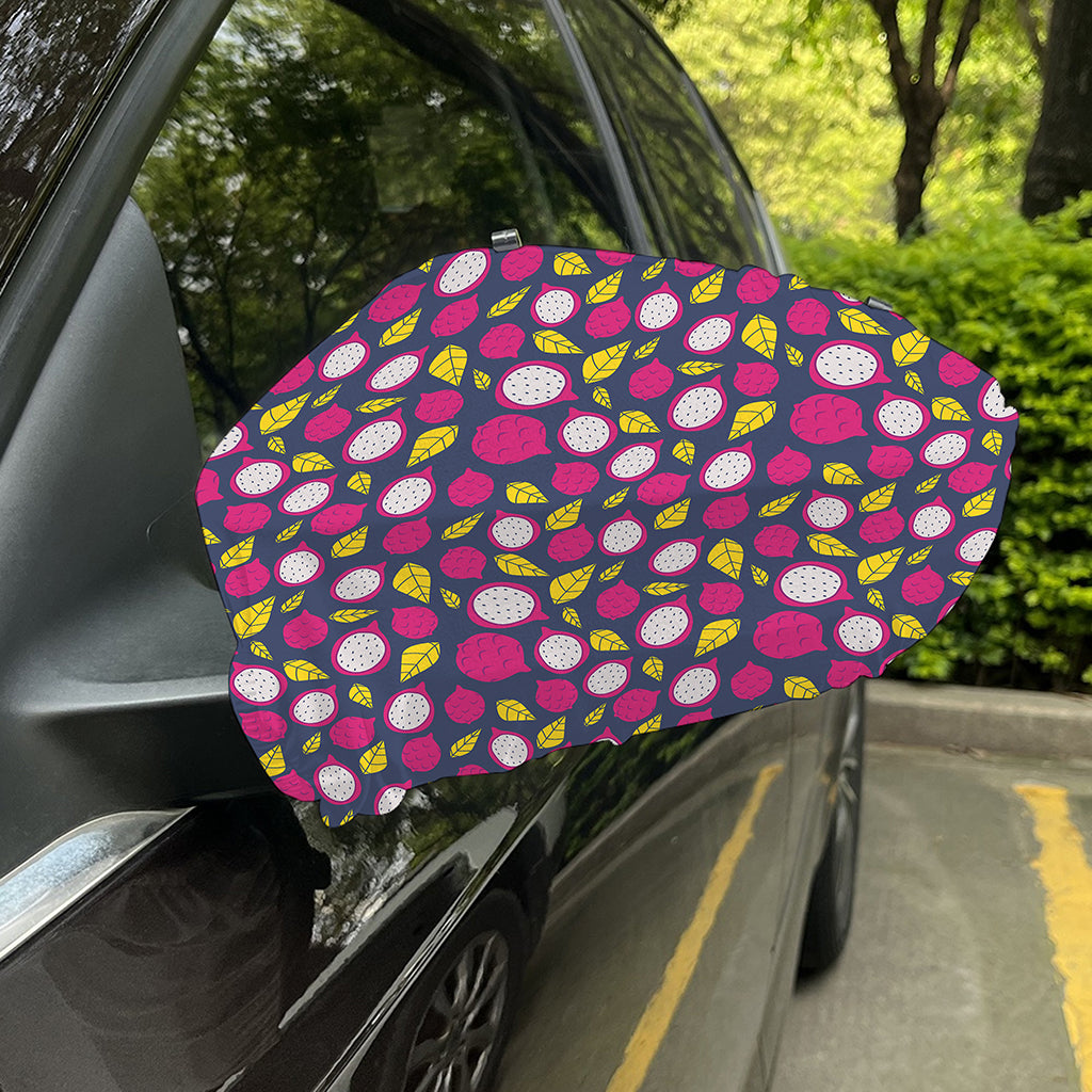 Purple Pitaya Pattern Print Car Side Mirror Covers