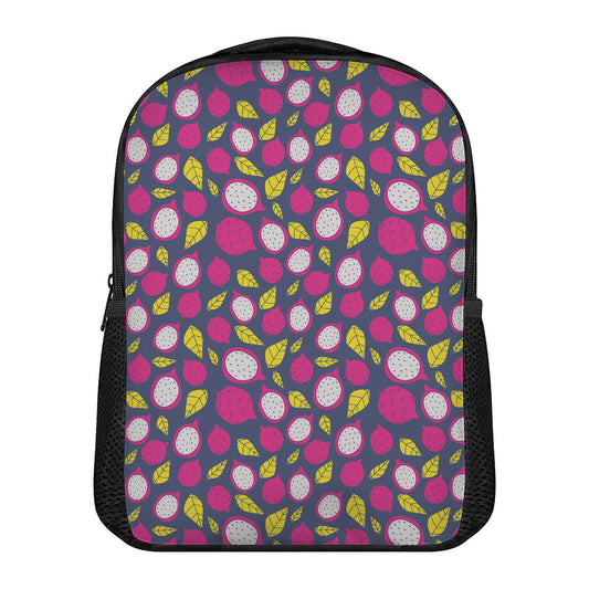 Purple Pitaya Pattern Print Casual Backpack