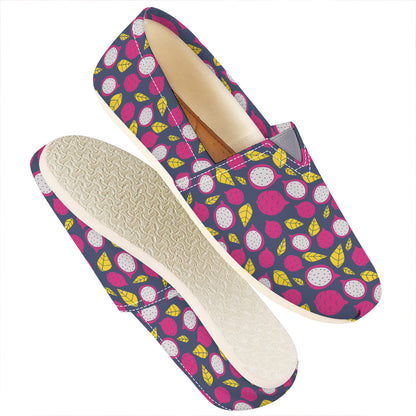 Purple Pitaya Pattern Print Casual Shoes