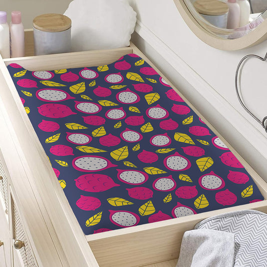 Purple Pitaya Pattern Print Changing Pad Cover