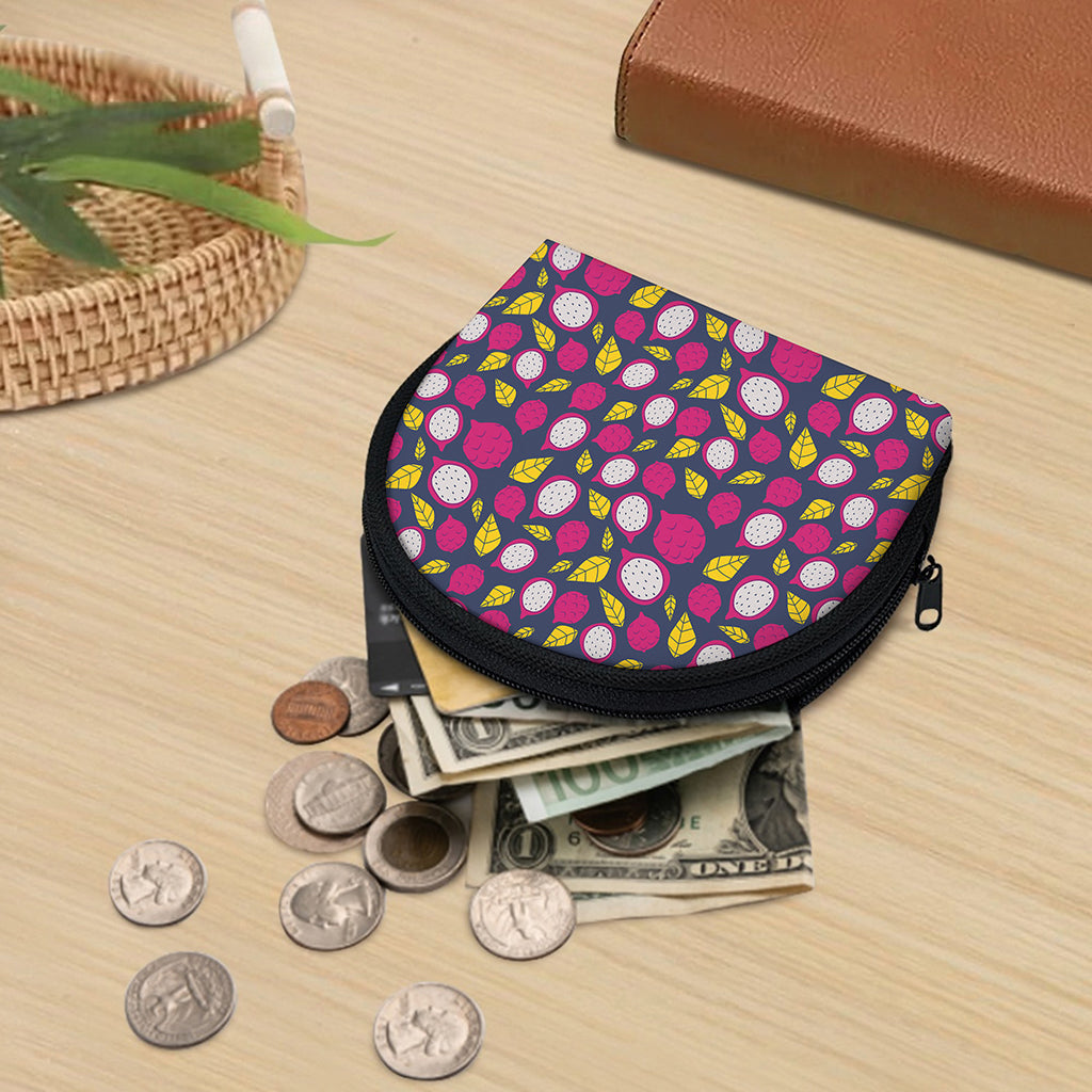 Purple Pitaya Pattern Print Coin Purse