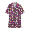 Purple Pitaya Pattern Print Cotton Hawaiian Shirt