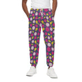 Purple Pitaya Pattern Print Cotton Sweatpants