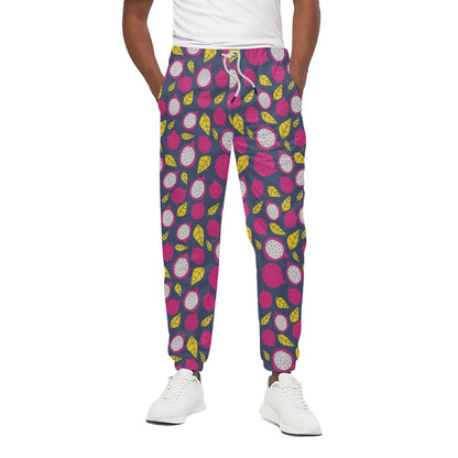 Purple Pitaya Pattern Print Cotton Pants