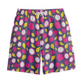 Purple Pitaya Pattern Print Cotton Shorts