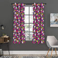 Purple Pitaya Pattern Print Grommet Curtain Panels