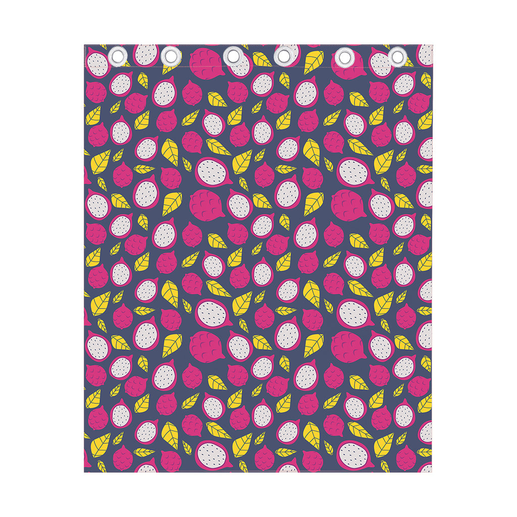 Purple Pitaya Pattern Print Curtain