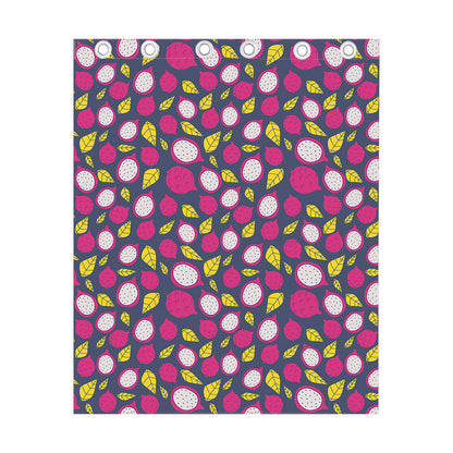 Purple Pitaya Pattern Print Curtain