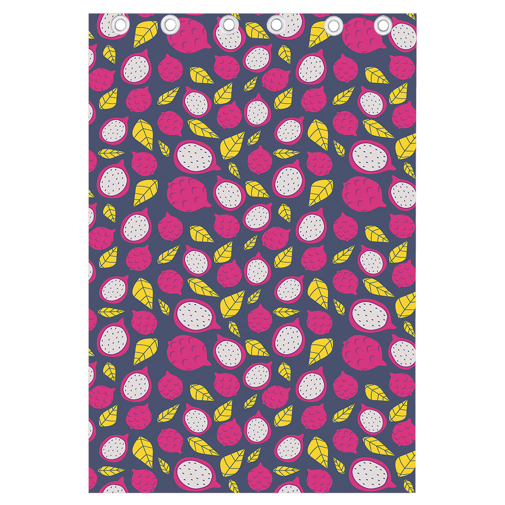 Purple Pitaya Pattern Print Curtain