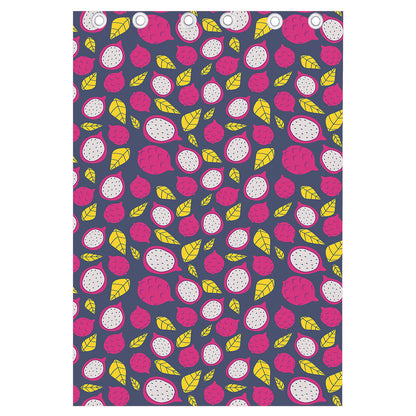 Purple Pitaya Pattern Print Curtain
