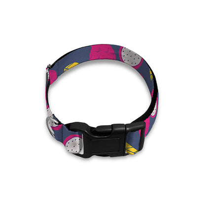 Purple Pitaya Pattern Print Dog Collar