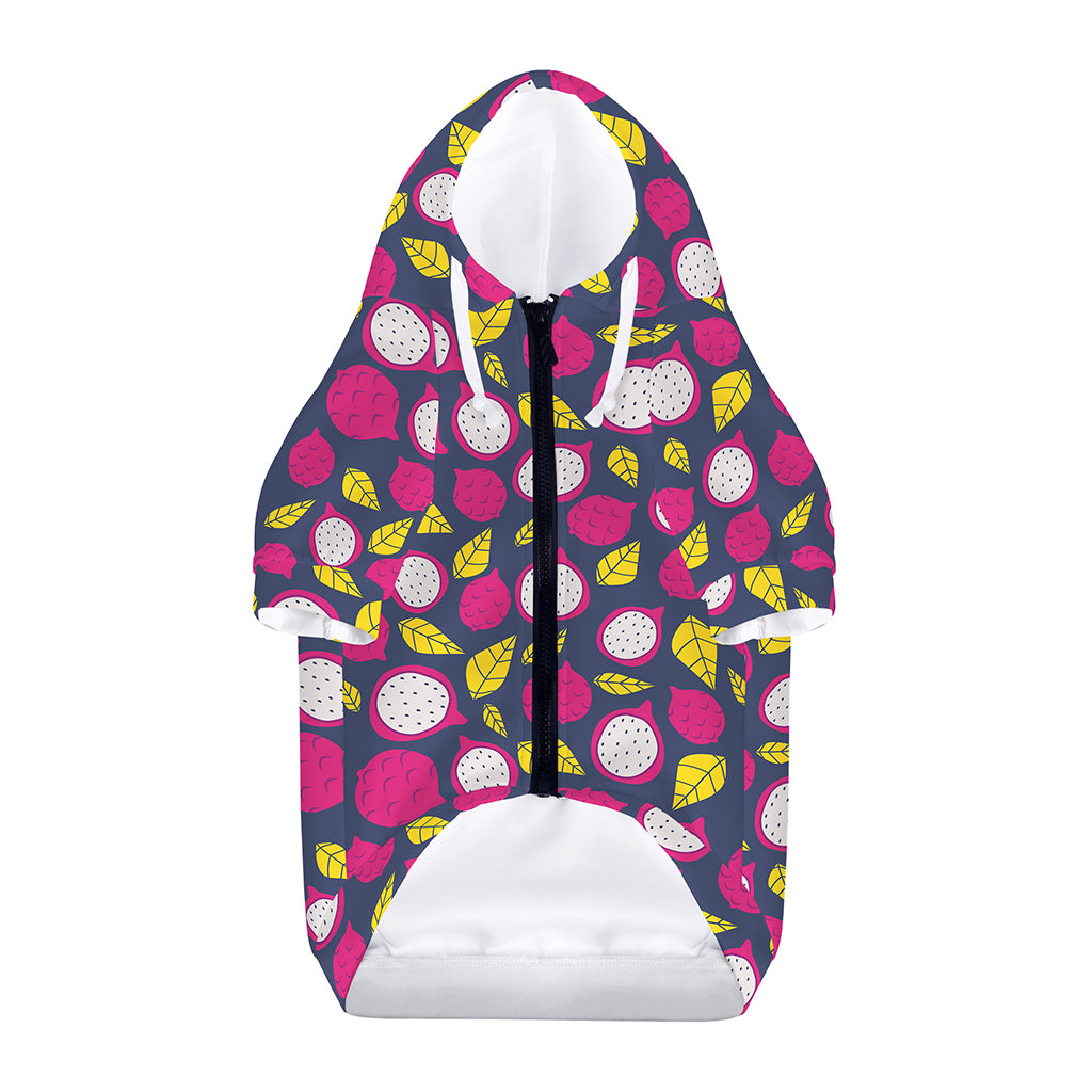 Purple Pitaya Pattern Print Dog Zip Up Hoodie