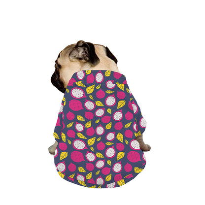 Purple Pitaya Pattern Print Dog Zip Up Jacket