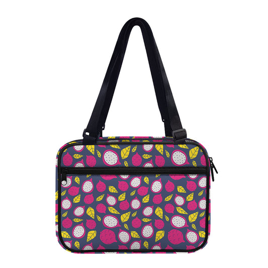 Purple Pitaya Pattern Print Double Strap Bible Bag