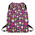 Purple Pitaya Pattern Print Drawstring Backpack
