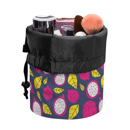 Purple Pitaya Pattern Print Drawstring Makeup Bag